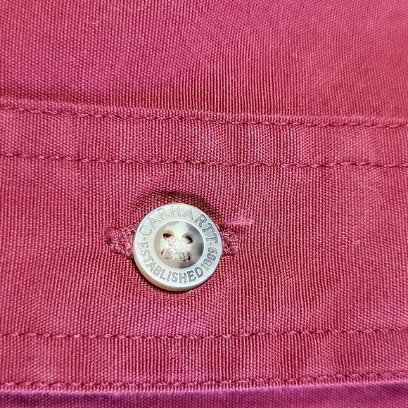 Carhartt maroon short sleeve button front shirt - Picture 5 of 8